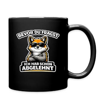 Before you ask: I've already rejected fox - Full Colour Mug - black - Right