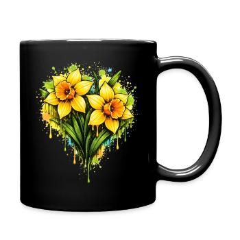 Jonquilles dans le style graffiti - Mug uni - noir - Droite