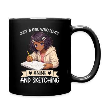 Juste une fille qui adore l’anime et dessine de l’afro - Mug uni - noir - Droite