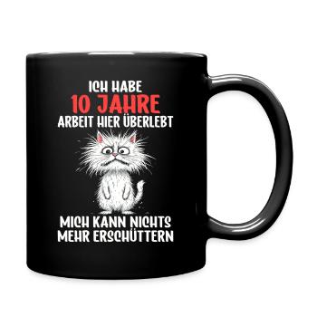 10 Year Company Anniversary Service Anniversary Work - Full Colour Mug - black - Right