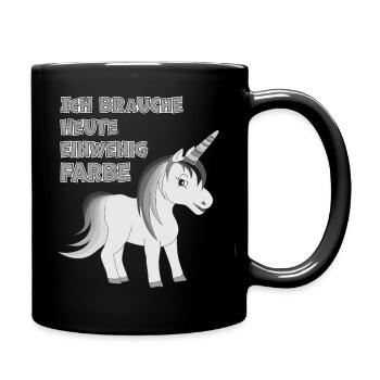 Licorne : J’ai besoin d’un peu de couleur aujourd’hui - Mug uni - noir - Droite