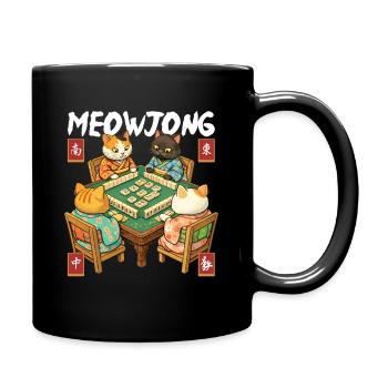 Miaou Jong Chat Drôle Amoureux du Mahjong - Mug uni - noir - Droite