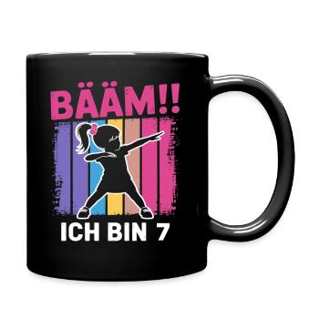 Bääm Je suis 7 filles qui font le dab, 7e anniversaire - Mug uni - noir - Droite