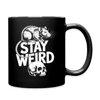 Bleib eigenwillig Ratte und Schädel - Tasse einfarbig - Schwarz - Rechts