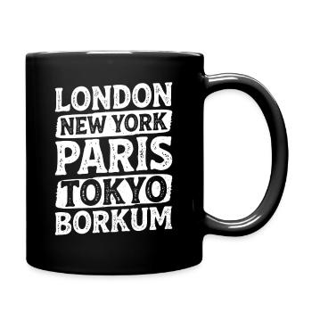 Borkumer LONDRES NEW YORK PARIS TOKYO Drôle - Mug uni - noir - Droite