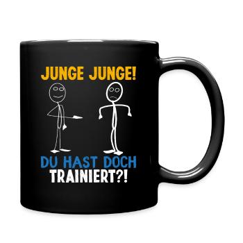 Fitness JUNGE JUNGE DU HASTDOCH TRAINIERT LUSTIG - Tasse einfarbig - Schwarz - Rechts
