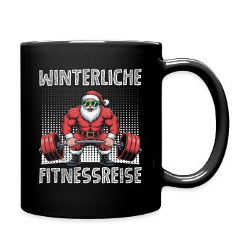 Santa Claus VOYAGE HIVERNAL DE FITNESS Drôle - Mug uni - noir - Droite