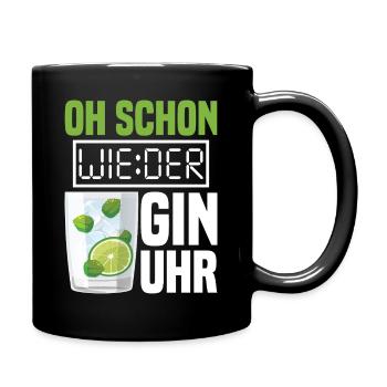 Gin Uhr - Tasse einfarbig - Schwarz - Rechts