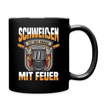 Soudeur au feu - Mug uni - noir - Droite