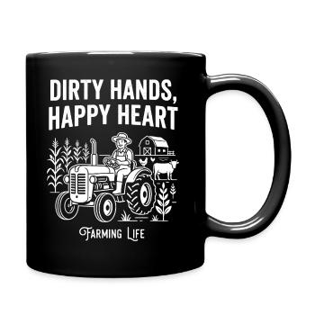 Dirty Hands Happy Heart Farming - Full Colour Mug - black - Right