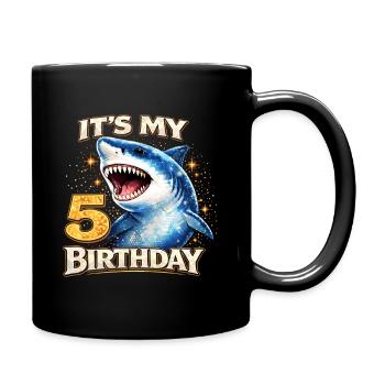 C’EST MON 5E ANNIVERSAIRE Anniversaire de Shark - Mug uni - noir - Droite