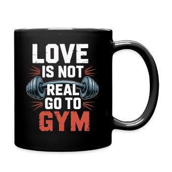 L’amour n’est pas réel - direction la salle de sport - Mug uni - noir - Droite