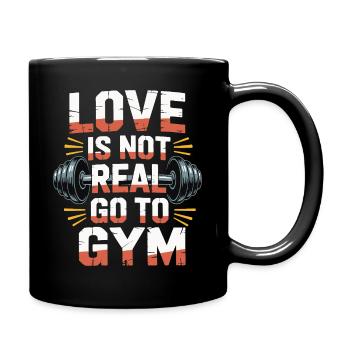 L’amour n’est pas réel - direction la salle de sport - Mug uni - noir - Droite