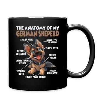 Hundehalter Geschenk Deutscher Schäferhund Gassi T - Tasse einfarbig - Schwarz - Rechts