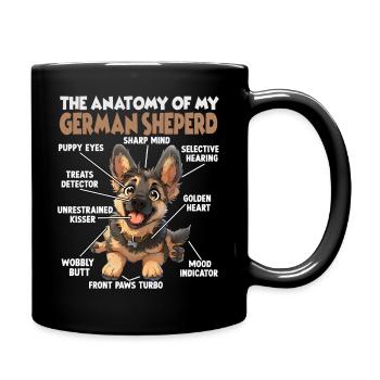 Deutscher Schäferhund Hundehalter Geschenk Gassi T - Tasse einfarbig - Schwarz - Rechts