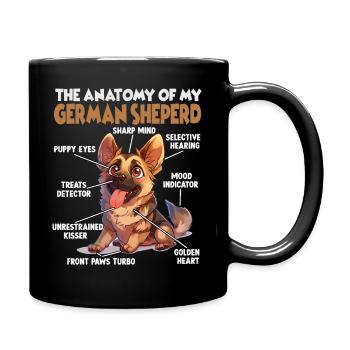 Hundehalter Geschenk Deutscher Schäferhund Gassi T - Tasse einfarbig - Schwarz - Rechts