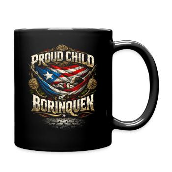 Puerto Rico Boricua Proud Child Of Borinquen - Full Colour Mug - black - Right