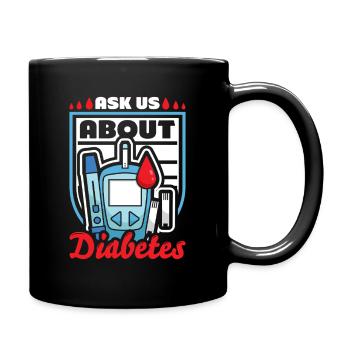 Diabetes Typ 1 Diabetiker - Tasse einfarbig - Schwarz - Rechts