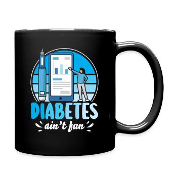Diabetes type 1 diabetic - Full Colour Mug - black - Right
