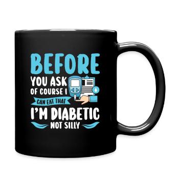 Diabetes type 1 diabetic - Full Colour Mug - black - Right