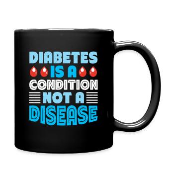 Diabetes Typ 1 Diabetiker - Tasse einfarbig - Schwarz - Rechts