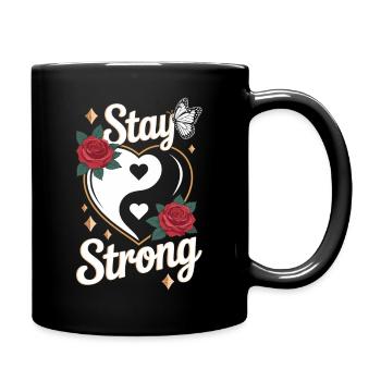 Chemise Stay Strong – Cœur Yin Yang - Mug uni - noir - Droite