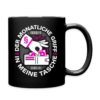 Der Monatliche Griff In Meine Tasche - Tasse einfarbig - Schwarz - Rechts