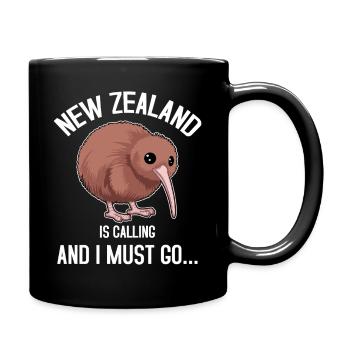 New Zealand Is Calling and I Must Go - Full Colour Mug - black - Right