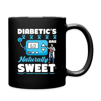 Diabetes Typ 1 Diabetiker - Tasse einfarbig - Schwarz - Rechts