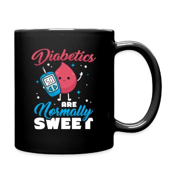 Diabetes Typ 1 Diabetiker - Tasse einfarbig - Schwarz - Rechts