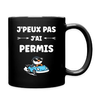 Humour permis de conduire - Mug uni - noir - Droite