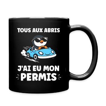 Humour permis de conduire - Mug uni - noir - Droite