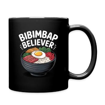 Bibimbap Fan | Corée, bol de riz, gourmet - Mug uni - noir - Droite