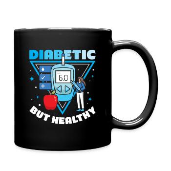 Diabetes Typ 1 Diabetiker - Tasse einfarbig - Schwarz - Rechts