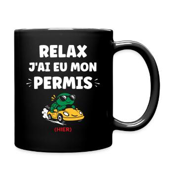 Humour permis de conduire - Mug uni - noir - Droite