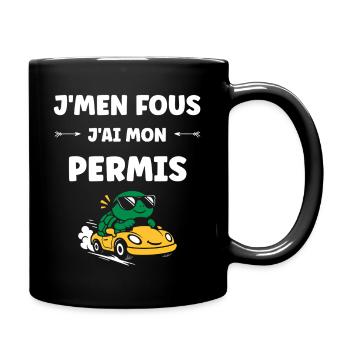 Humour permis de conduire - Mug uni - noir - Droite