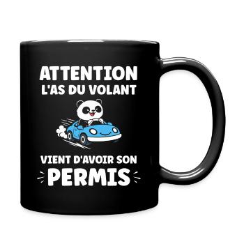 Humour permis de conduire - Mug uni - noir - Droite