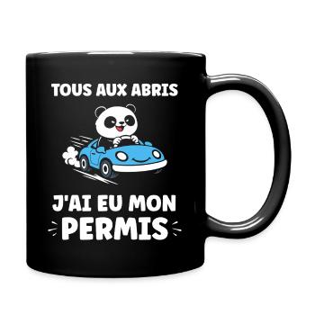 Humour permis de conduire - Mug uni - noir - Droite