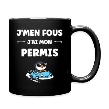 Humour permis de conduire - Mug uni - noir - Droite