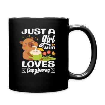 Just A Girl Who Loves Capybaras Cute Funny Animal - Full Colour Mug - black - Right