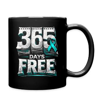 Detoxification Withdrawal Addicted 365 Days Free - Full Colour Mug - black - Right