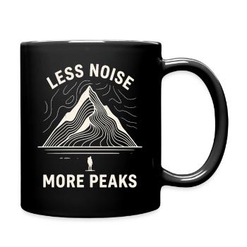 Minimalist Mountain Line Art Motif - Full Colour Mug - black - Right