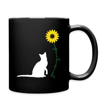 You Are My Sunshine Sunflower Script Floral Design - Full Colour Mug - black - Right
