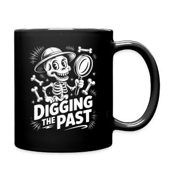 Skeleton digs up the past - Full Colour Mug - black - Right