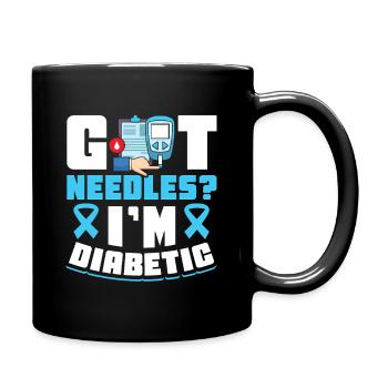Diabetes Typ 1 Diabetiker - Tasse einfarbig - Schwarz - Rechts