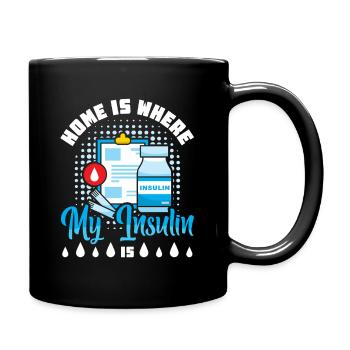 Diabetes type 1 diabetic - Full Colour Mug - black - Right
