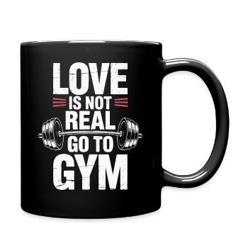 L’amour n’est pas réel - direction la salle de sport - Mug uni - noir - Droite