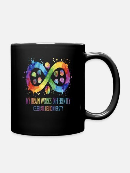 My Brain Works Differently Neurodiversity - Tasse einfarbig - Schwarz