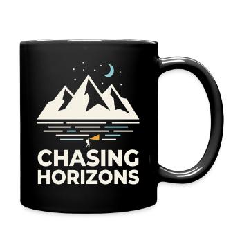 Chasing Horizons Night Mountains Motif - Full Colour Mug - black - Right
