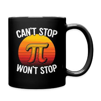 Pi Power Retro Sonnenuntergang - Tasse einfarbig - Schwarz - Rechts